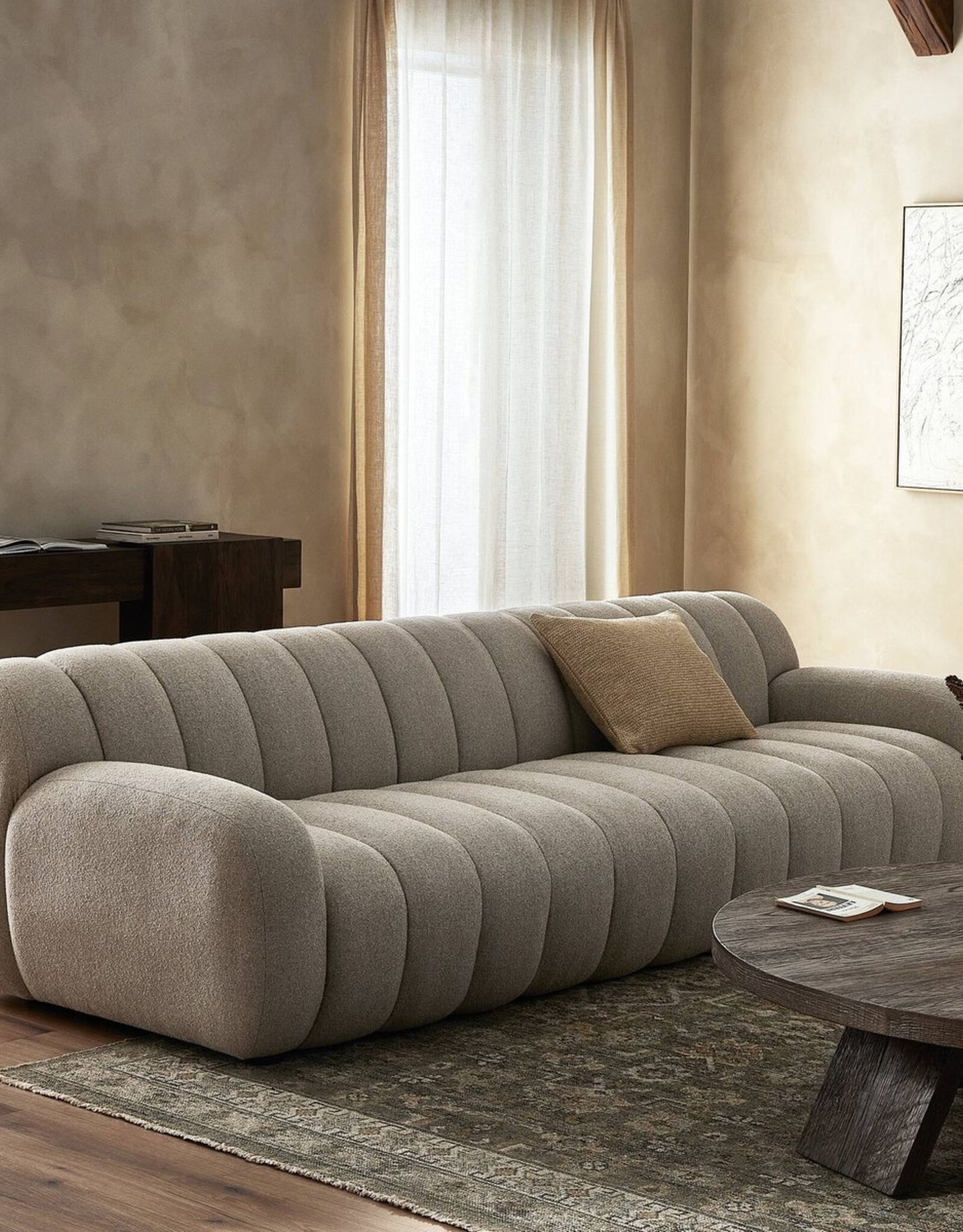 Carina Sofa in Weslie Flax-103.25"
