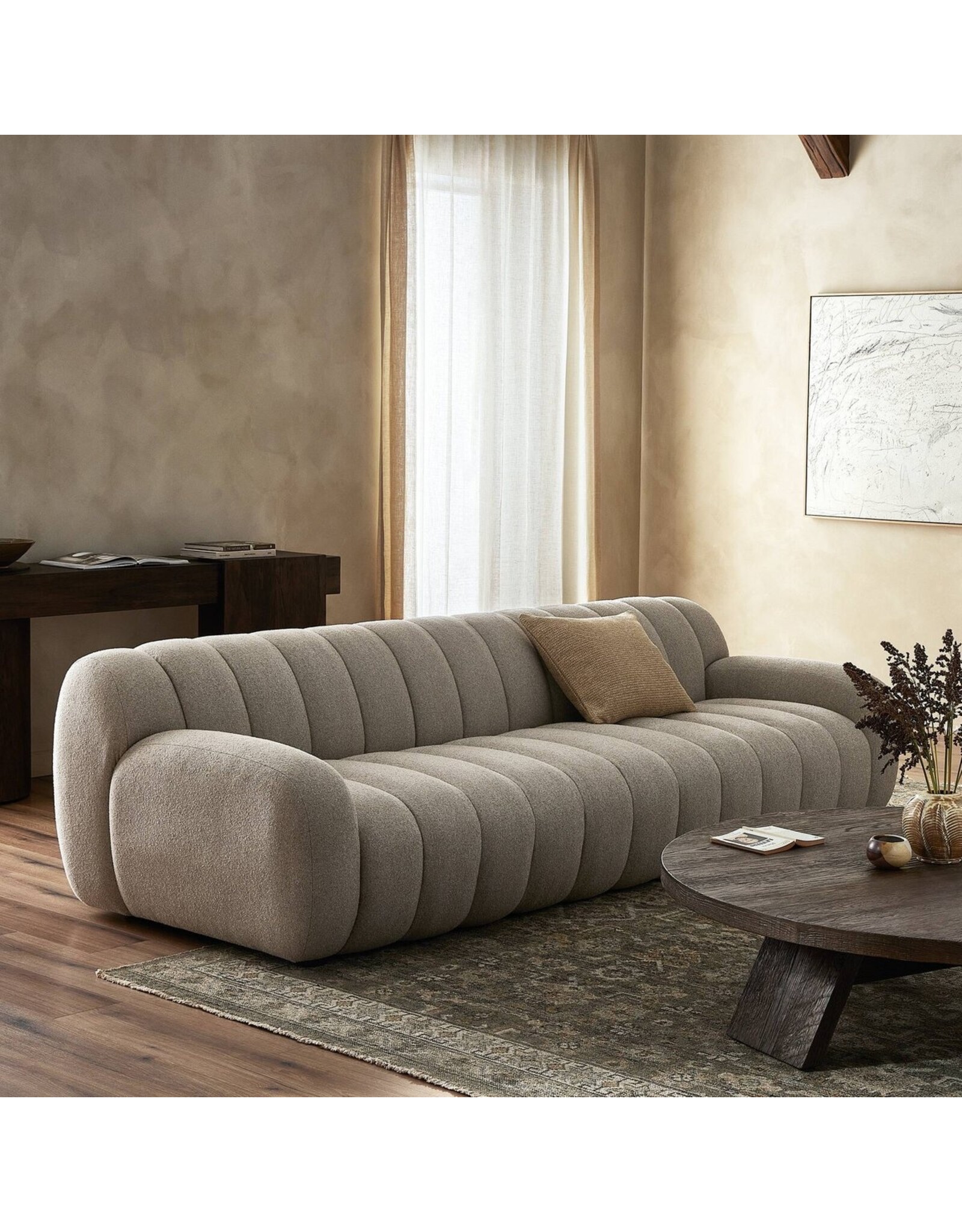 Carina Sofa in Weslie Flax-103.25"