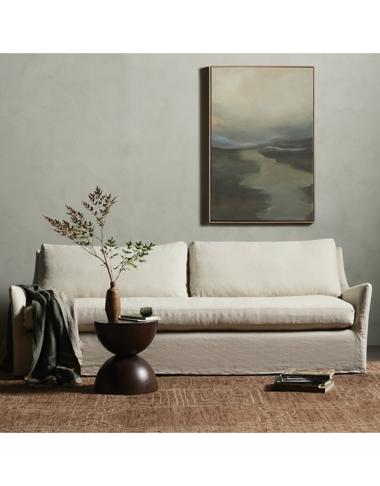 Monette Slipcover Sofa in Brussels Natural-94"