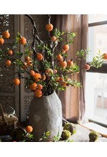 Artificial Fruit Yellow Orange Pomegranate Fruit Stem 36"