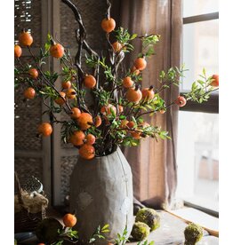 Artificial Fruit Yellow Orange Pomegranate Fruit Stem 36"