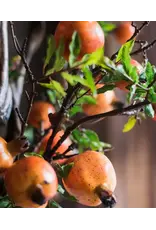 Artificial Fruit Yellow Orange Pomegranate Fruit Stem 36"