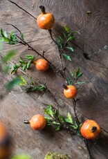 Artificial Fruit Yellow Orange Pomegranate Fruit Stem 36"