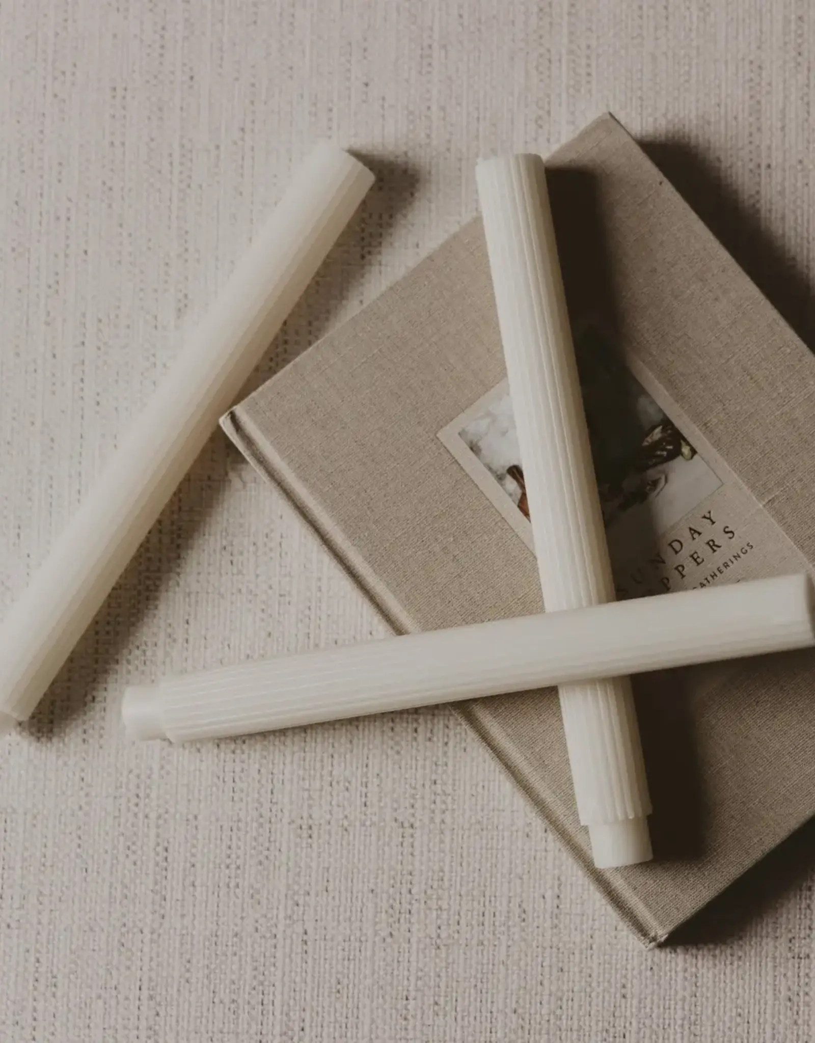 Fluted Taper Candles, Set of 3