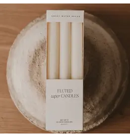 Fluted Taper Candles, Set of 3