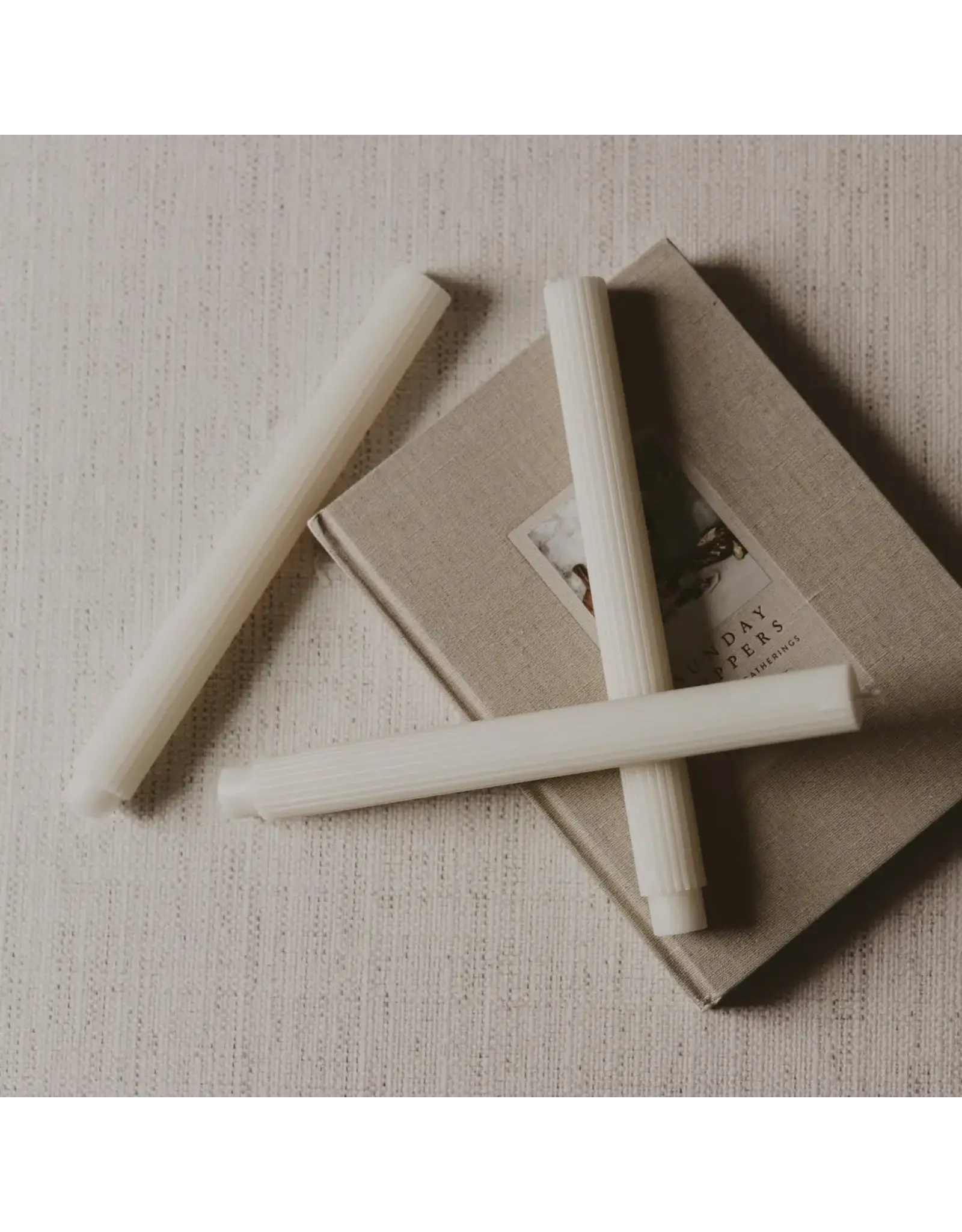 Fluted Taper Candles, Set of 3