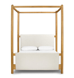 Bowen Canopy Bed in Sheepskin Natural