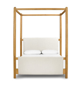 Bowen Canopy Bed in Sheepskin Natural