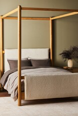 Bowen Canopy Bed in Sheepskin Natural