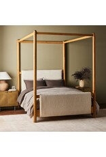 Bowen Canopy Bed in Sheepskin Natural