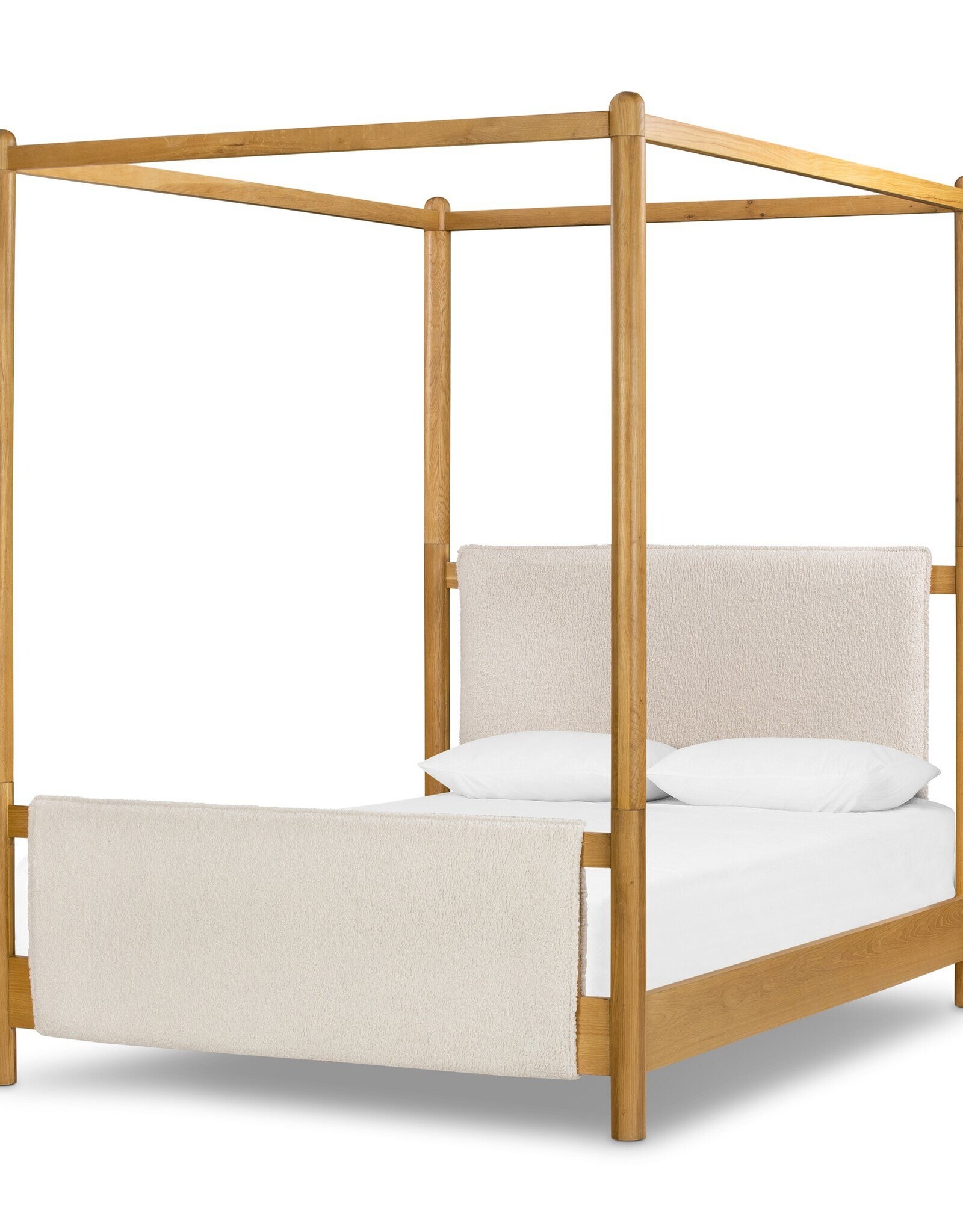 Bowen Canopy Bed in Sheepskin Natural