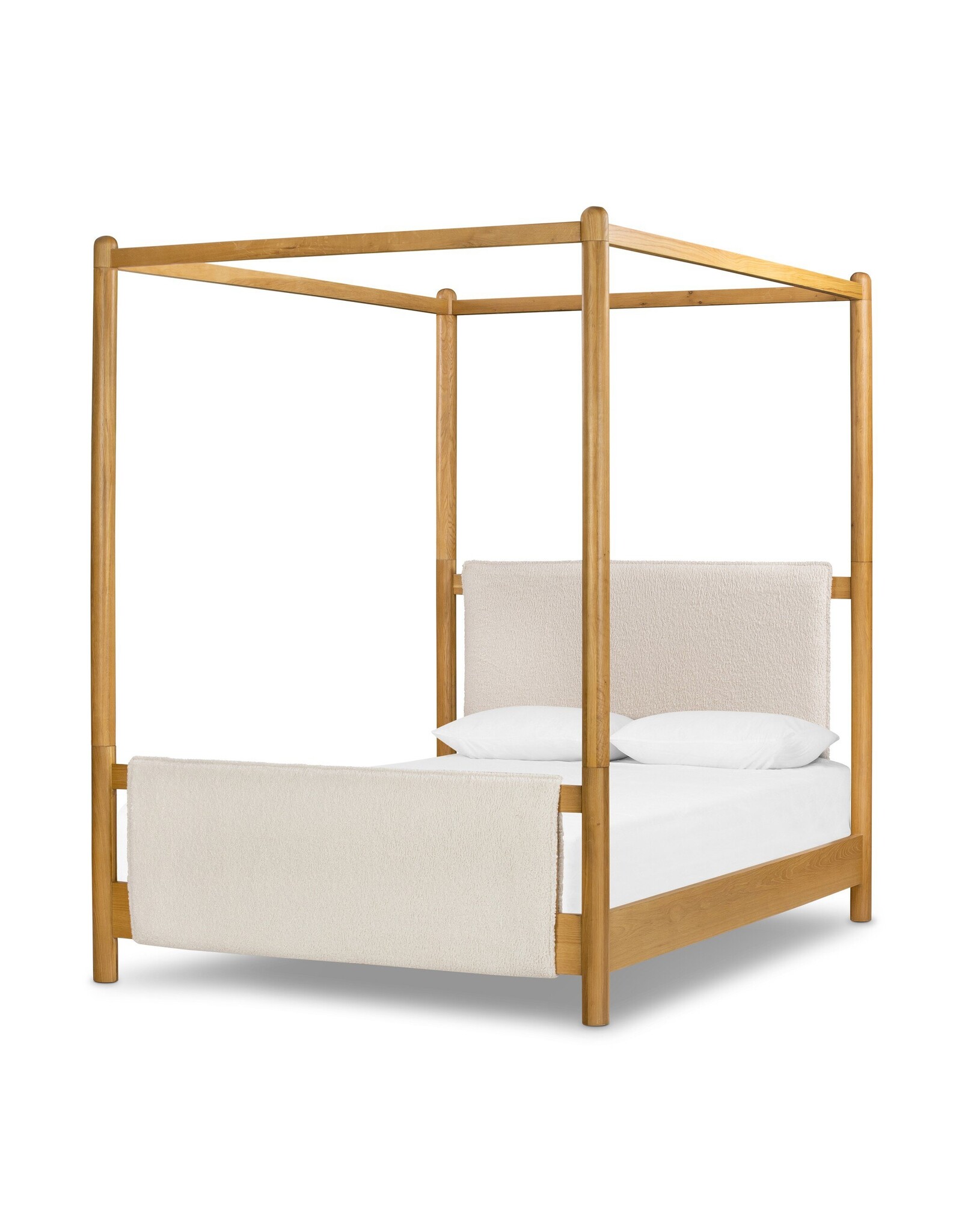 Bowen Canopy Bed in Sheepskin Natural