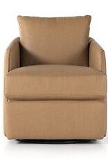 Whittaker Swivel Chair in Nantucket Taupe Leather