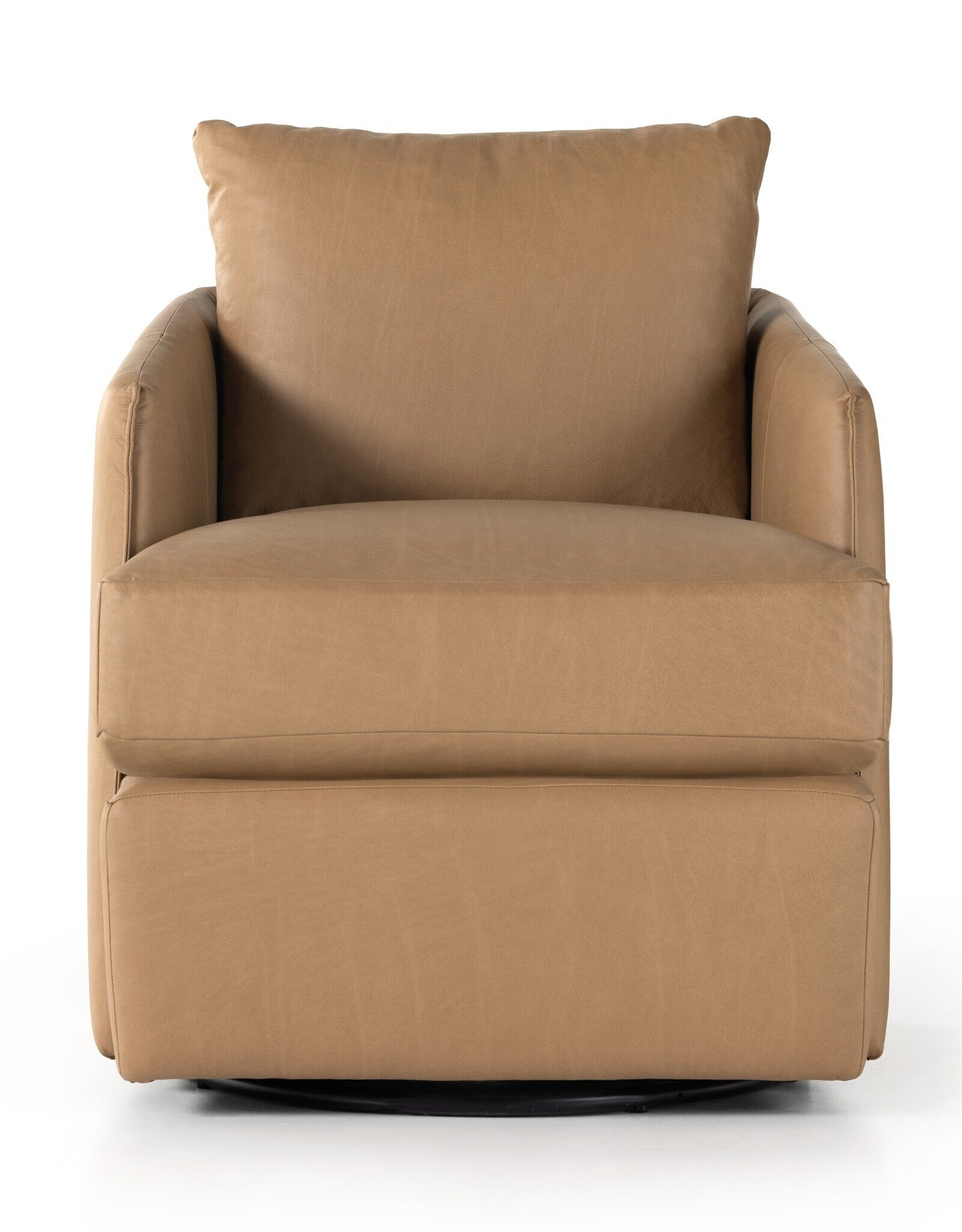 Whittaker Swivel Chair in Nantucket Taupe Leather