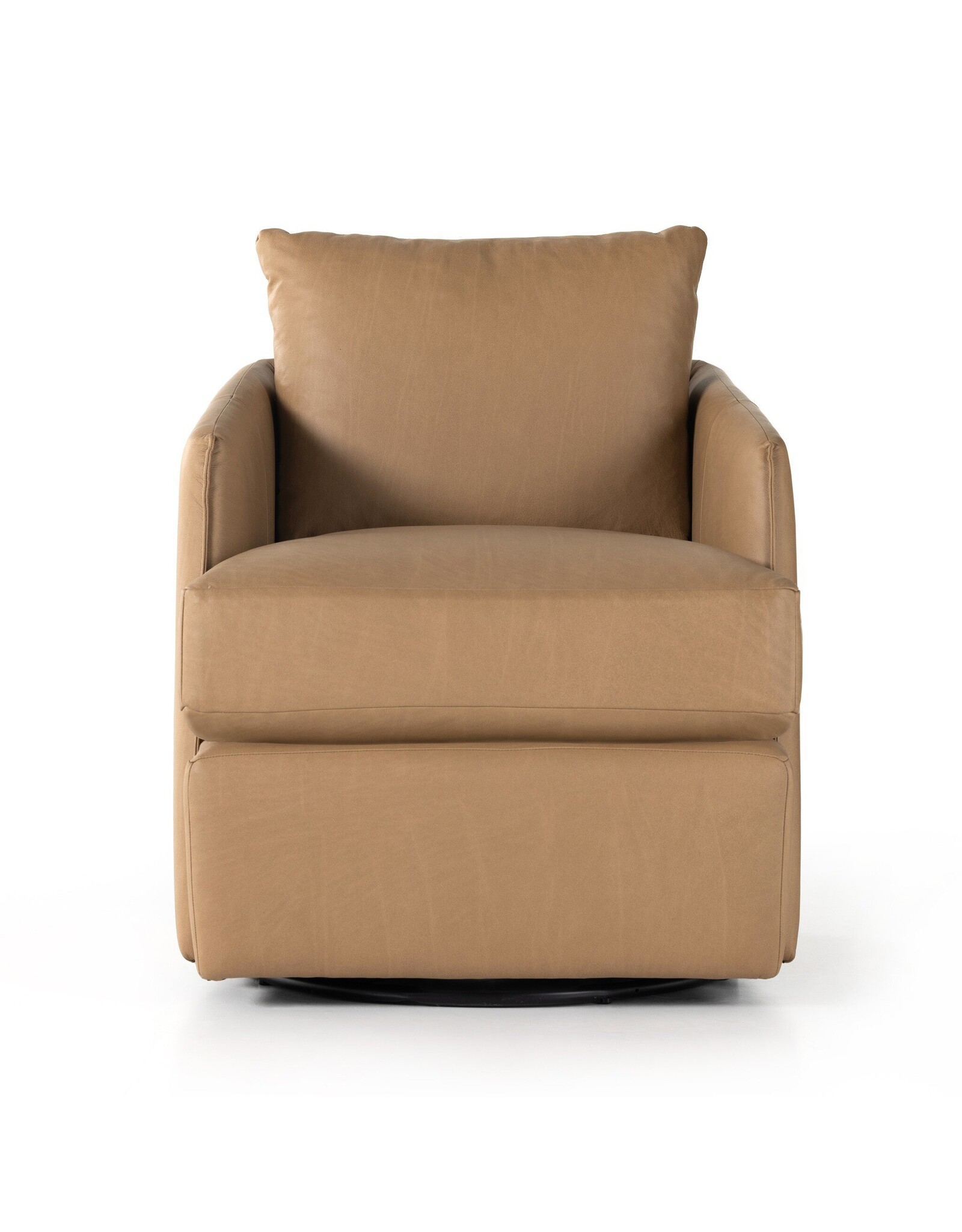 Whittaker Swivel Chair in Nantucket Taupe Leather