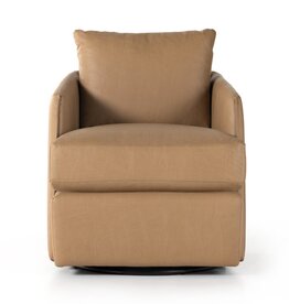 Whittaker Swivel Chair in Nantucket Taupe Leather