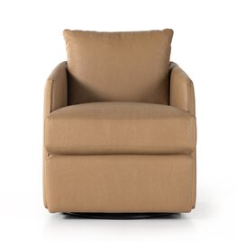 Whittaker Swivel Chair in Nantucket Taupe Leather