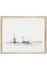 Black Framed Nautical Sail Art 8x10