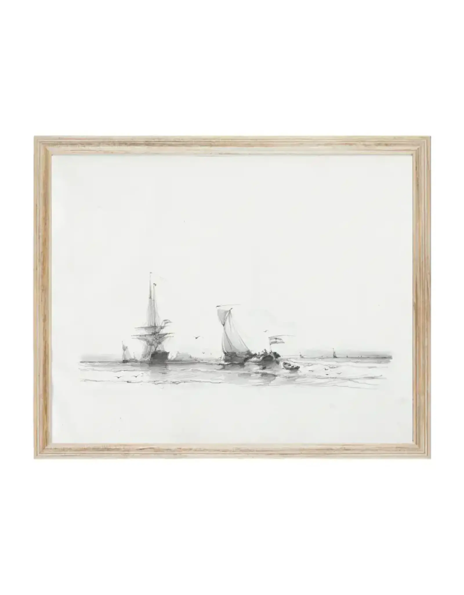 Black Framed Nautical Sail Art 8x10