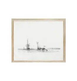 Black Framed Nautical Sail Art 8x10
