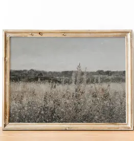 Black Framed Wildflower Fields Vintage Art Print 11x14