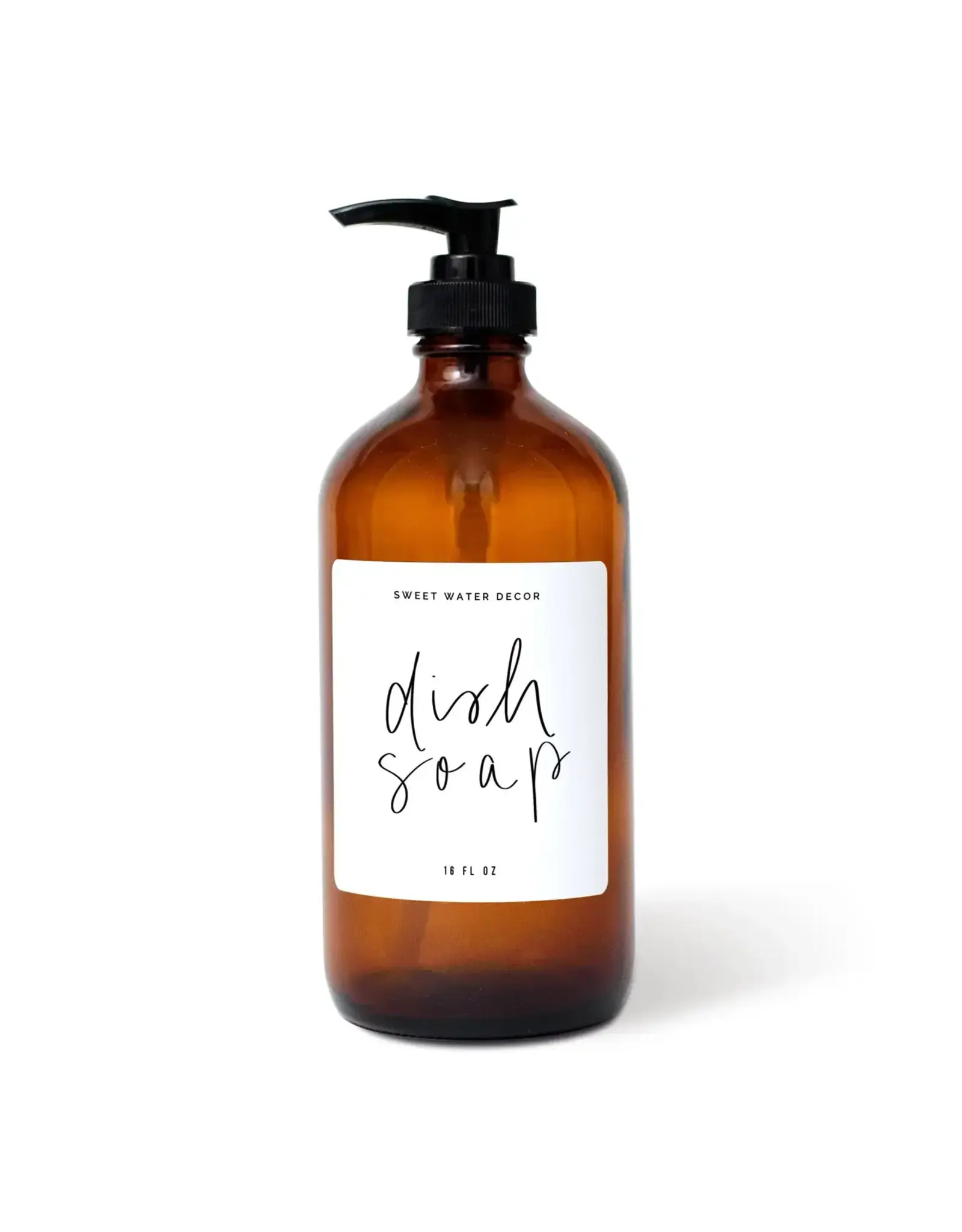 16oz Amber Glass Soap Dispenser
