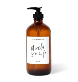 16oz Amber Glass Soap Dispenser