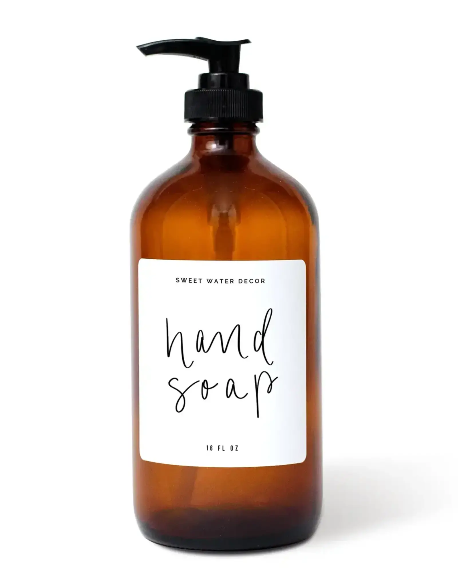 16oz Amber Glass Soap Dispenser