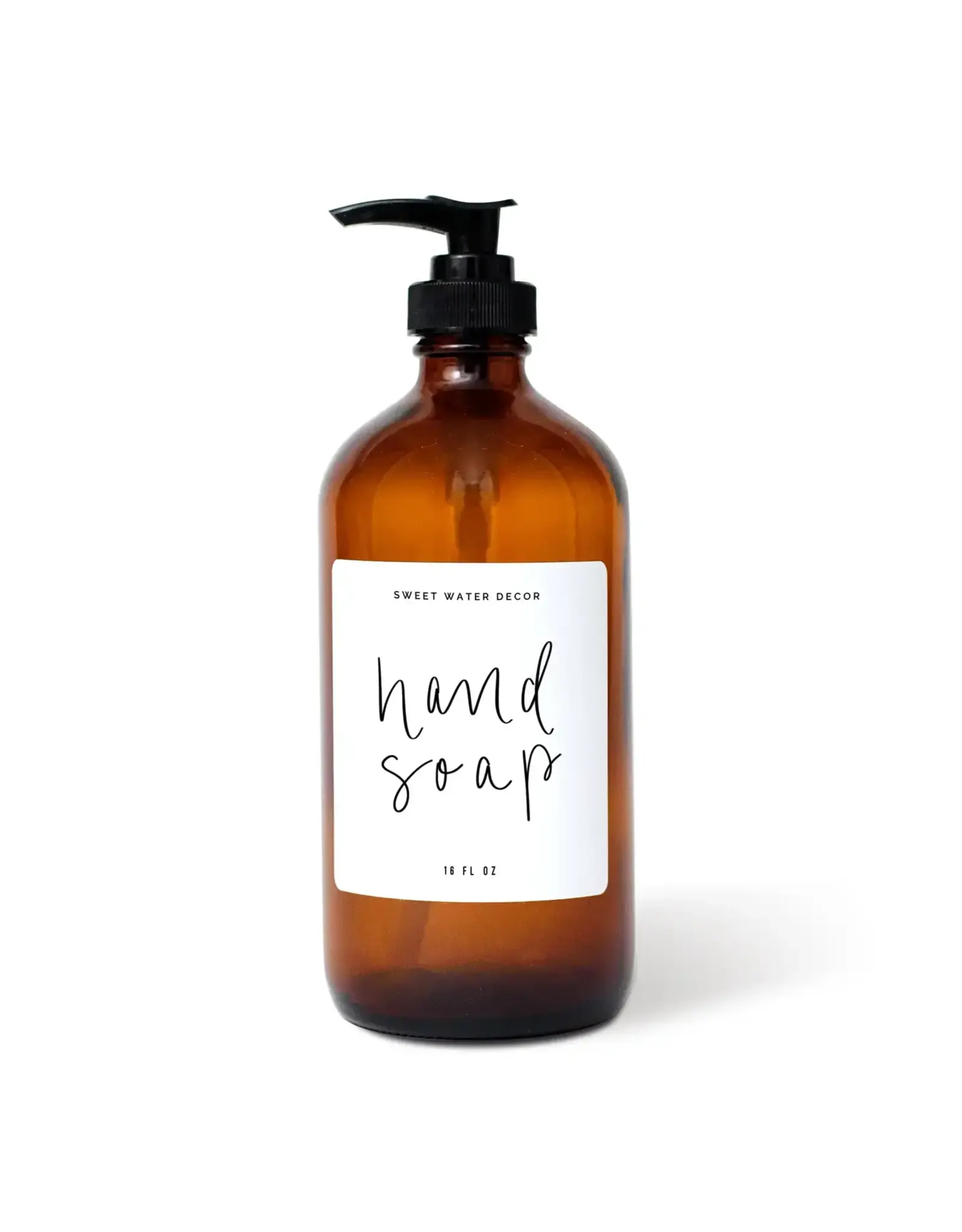 16oz Amber Glass Soap Dispenser