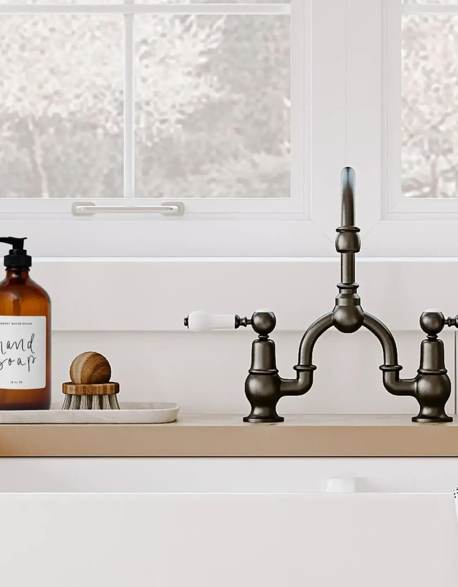 16oz Amber Glass Soap Dispenser