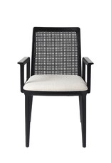 Clara Dining Chair w/ Arms, Black