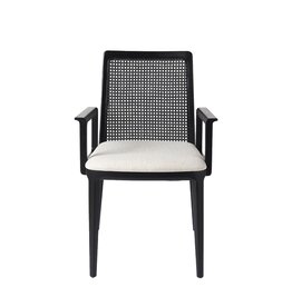 Clara Dining Chair w/ Arms, Black