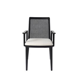 Clara Dining Chair w/ Arms, Black