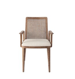 Clara Dining Chair w/ Arms, Light Brown