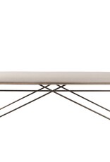 Camille Cream Fabric Seat W/ Metal Frame Bench