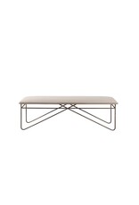 Camille Cream Fabric Seat W/ Metal Frame Bench