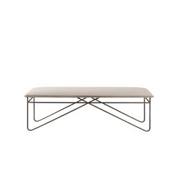 Camille Cream Fabric Seat W/ Metal Frame Bench