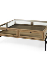 Arelius Square Display Coffee Table in Light Brown