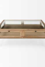 Arelius Square Display Coffee Table in Light Brown