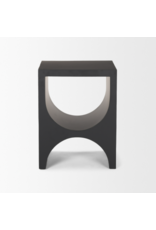 Sobi Matte Black Square Metal Side Table