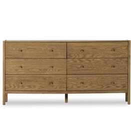 Meadow 6 Drawer Dresser in Tawny Oak