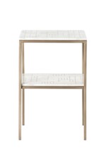 Piet Printed Marble Nightstand in Antique Brass