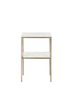 Piet Printed Marble Nightstand in Antique Brass