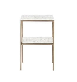 Piet Printed Marble Nightstand in Antique Brass