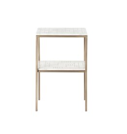 Piet Printed Marble Nightstand in Antique Brass