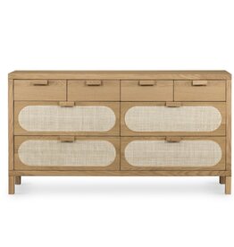 Allegra 8 Drawer Dresser - Natural Cane