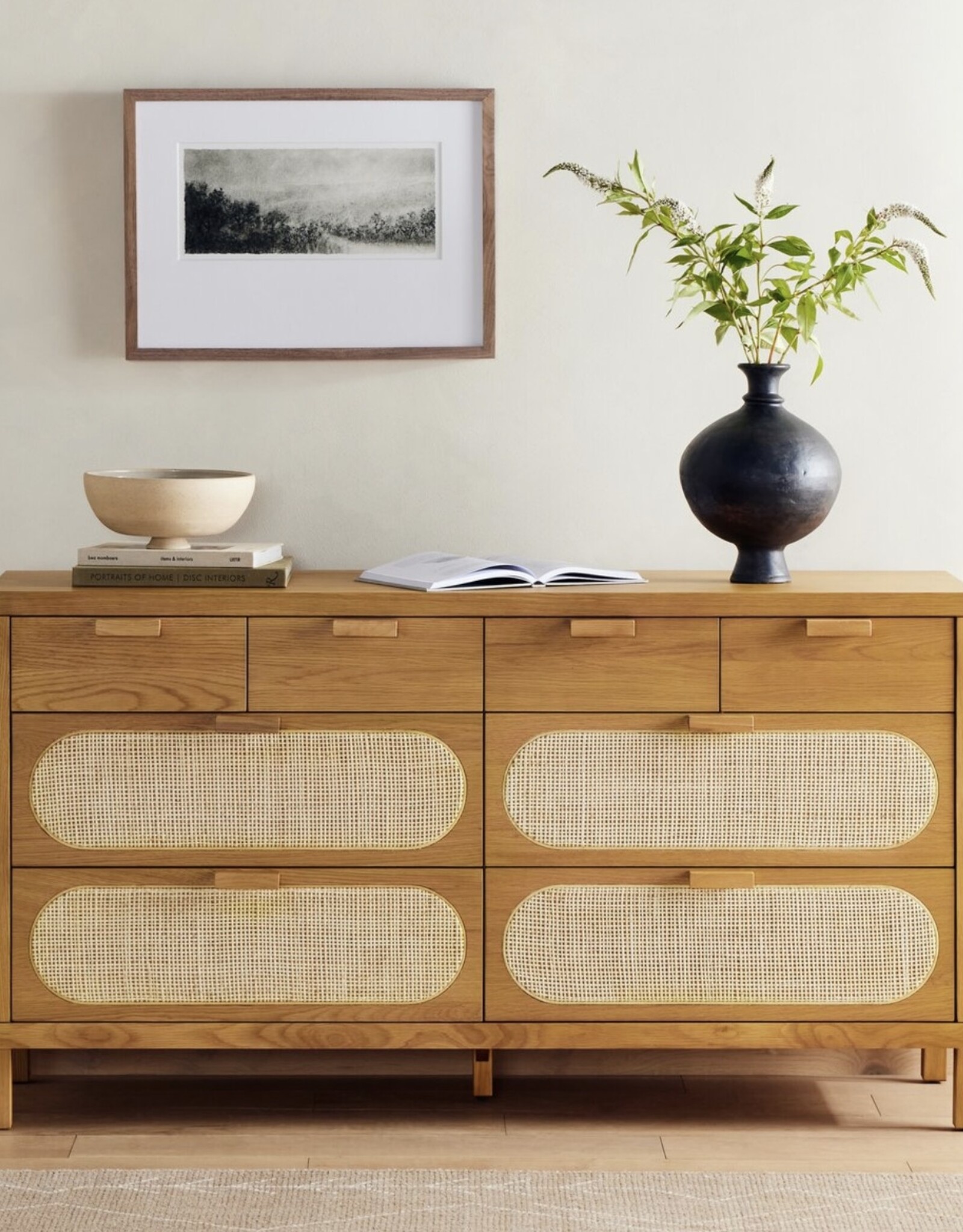 Allegra 8 Drawer Dresser - Natural Cane