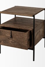 Glenn Wood & Metal Side Table