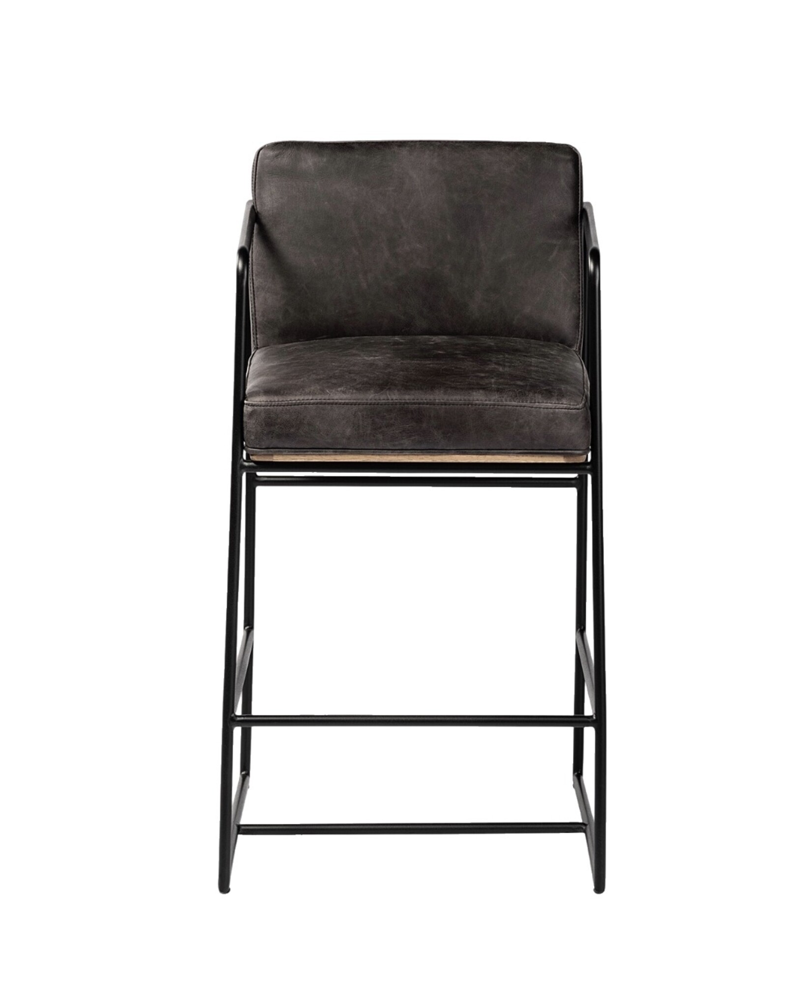 Stamford Counter Stool in Black Leather