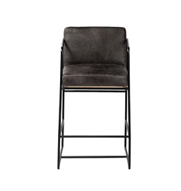 Stamford Counter Stool in Black Leather